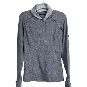 Lululemon Half Zip Pullover Jacket Thumbholes Athletic Gray Size 6